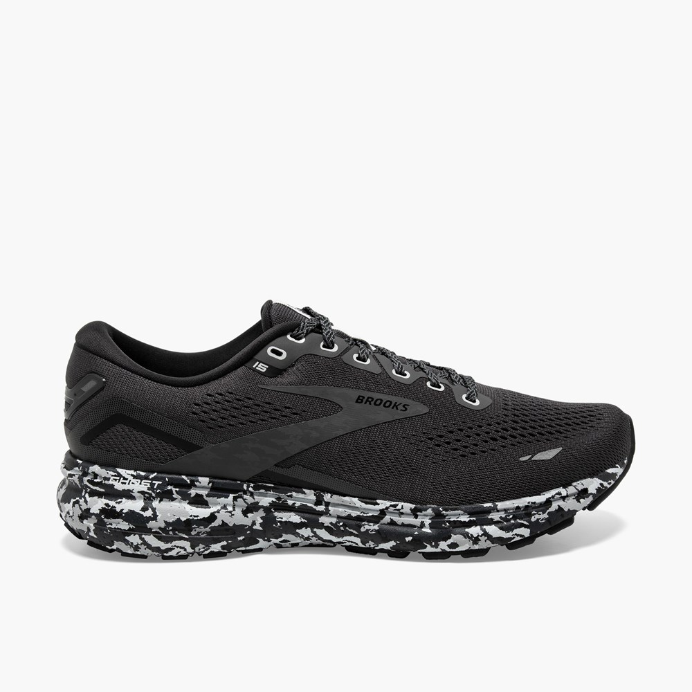 Chaussures Running Route Brooks Ghost 15 Noir Noir Homme | LTB-9082322